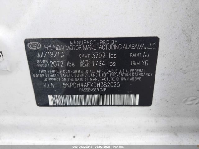 Photo 8 VIN: 5NPDH4AEXDH382025 - HYUNDAI ELANTRA 