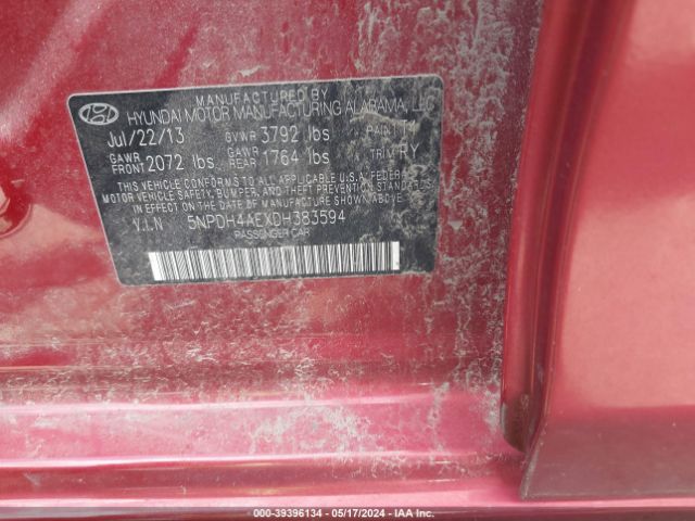 Photo 8 VIN: 5NPDH4AEXDH383594 - HYUNDAI ELANTRA 