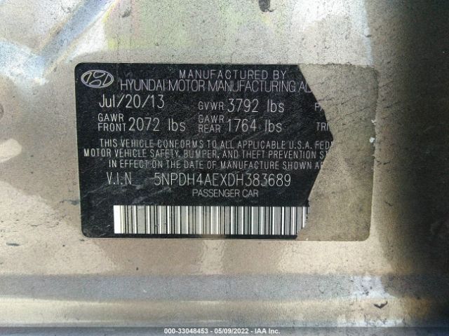 Photo 8 VIN: 5NPDH4AEXDH383689 - HYUNDAI ELANTRA 