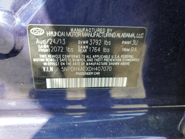 Photo 11 VIN: 5NPDH4AEXDH407070 - HYUNDAI ELANTRA GL 