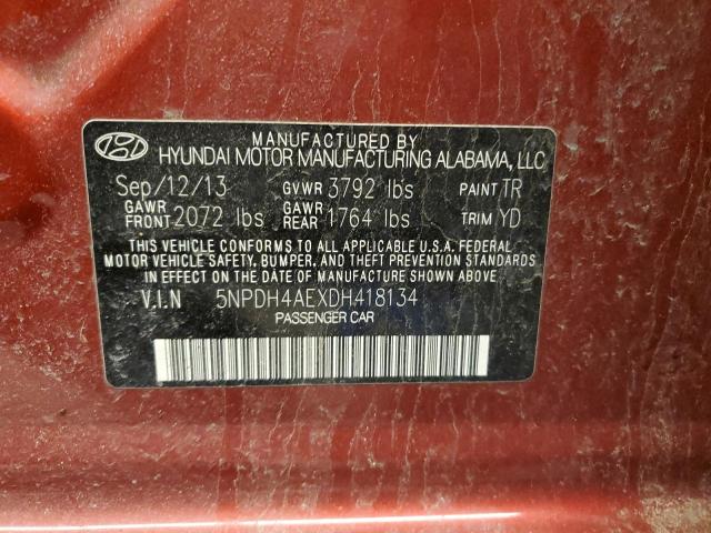 Photo 11 VIN: 5NPDH4AEXDH418134 - HYUNDAI ELANTRA 