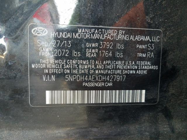 Photo 9 VIN: 5NPDH4AEXDH427917 - HYUNDAI ELANTRA GL 