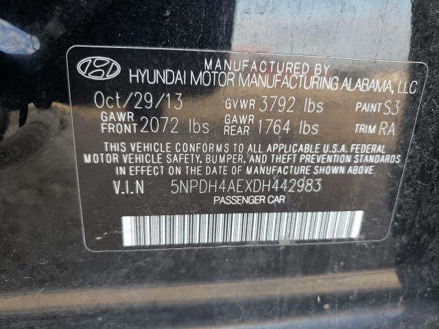 Photo 9 VIN: 5NPDH4AEXDH442983 - HYUNDAI ELANTRA GL 