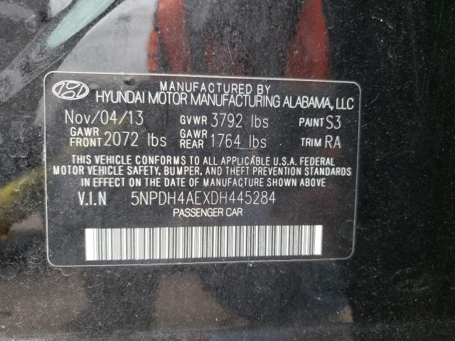 Photo 9 VIN: 5NPDH4AEXDH445284 - HYUNDAI ELANTRA GL 