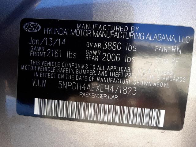 Photo 11 VIN: 5NPDH4AEXEH471823 - HYUNDAI ELANTRA SE 