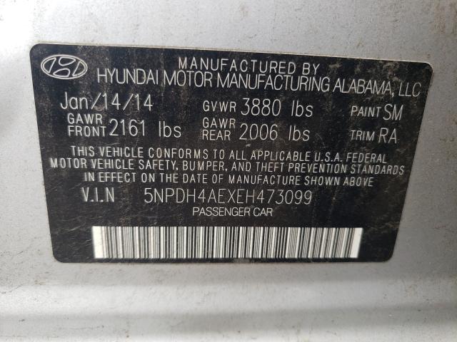 Photo 9 VIN: 5NPDH4AEXEH473099 - HYUNDAI ELANTRA SE 