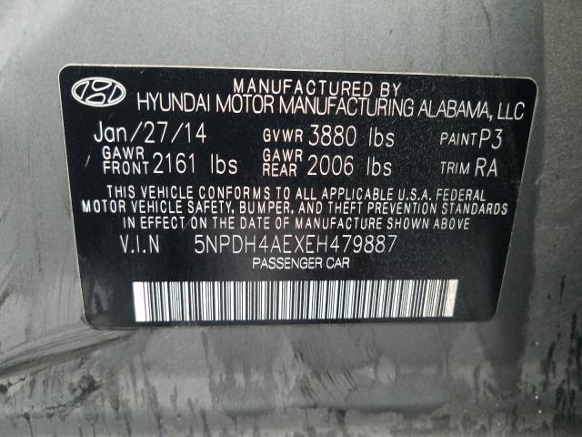 Photo 9 VIN: 5NPDH4AEXEH479887 - HYUNDAI ELANTRA 