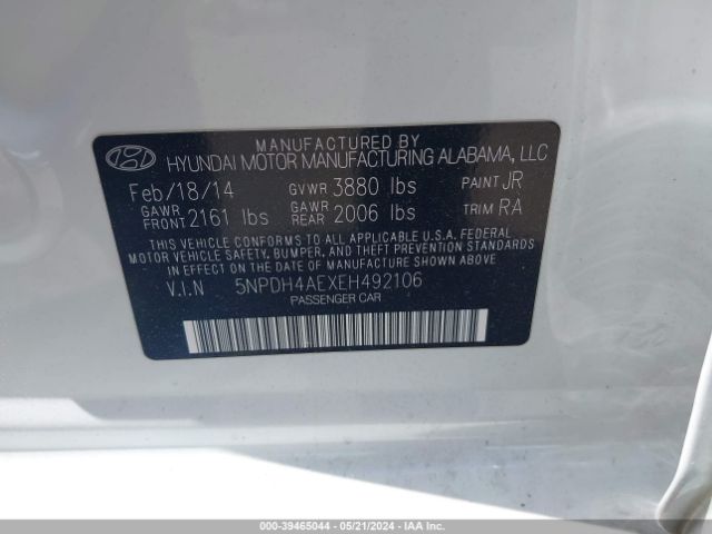 Photo 8 VIN: 5NPDH4AEXEH492106 - HYUNDAI ELANTRA 