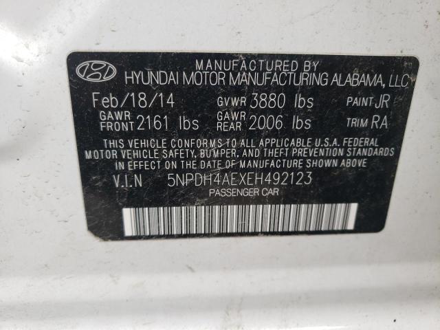 Photo 9 VIN: 5NPDH4AEXEH492123 - HYUNDAI ELANTRA SE 