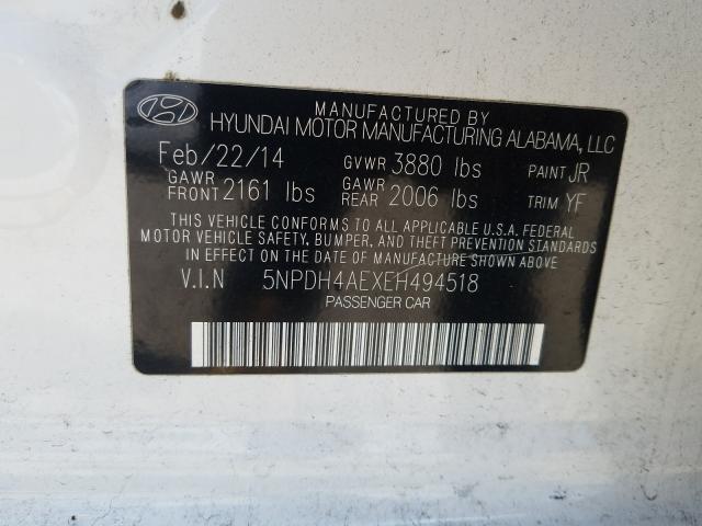 Photo 9 VIN: 5NPDH4AEXEH494518 - HYUNDAI ELANTRA SE 