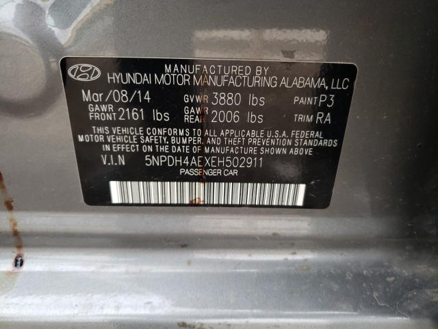 Photo 9 VIN: 5NPDH4AEXEH502911 - HYUNDAI ELANTRA SE 