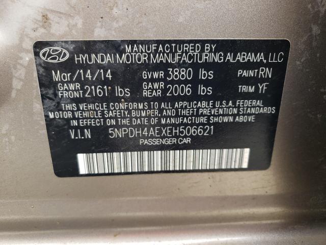 Photo 9 VIN: 5NPDH4AEXEH506621 - HYUNDAI ELANTRA SE 