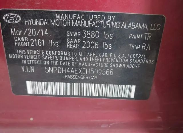 Photo 8 VIN: 5NPDH4AEXEH509566 - HYUNDAI ELANTRA 