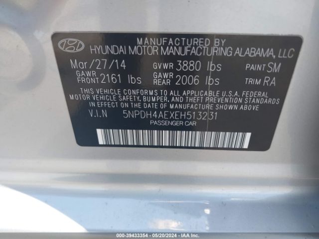 Photo 8 VIN: 5NPDH4AEXEH513231 - HYUNDAI ELANTRA 