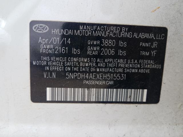 Photo 9 VIN: 5NPDH4AEXEH515531 - HYUNDAI ELANTRA SE 