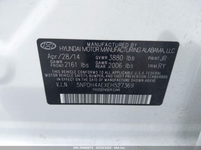 Photo 8 VIN: 5NPDH4AEXEH527369 - HYUNDAI ELANTRA 