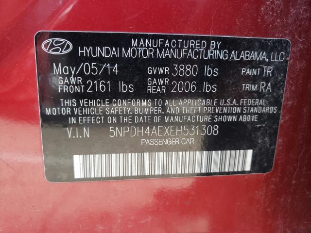 Photo 9 VIN: 5NPDH4AEXEH531308 - HYUNDAI ELANTRA SE 