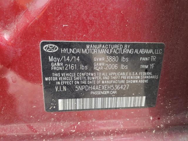 Photo 12 VIN: 5NPDH4AEXEH536427 - HYUNDAI ELANTRA SE 