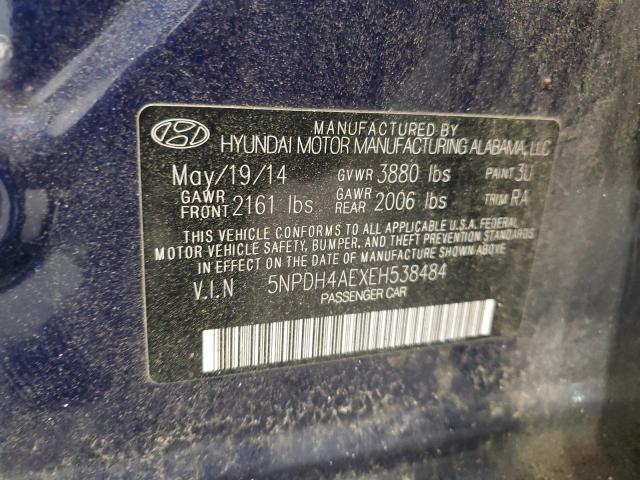 Photo 11 VIN: 5NPDH4AEXEH538484 - HYUNDAI ELANTRA SE 