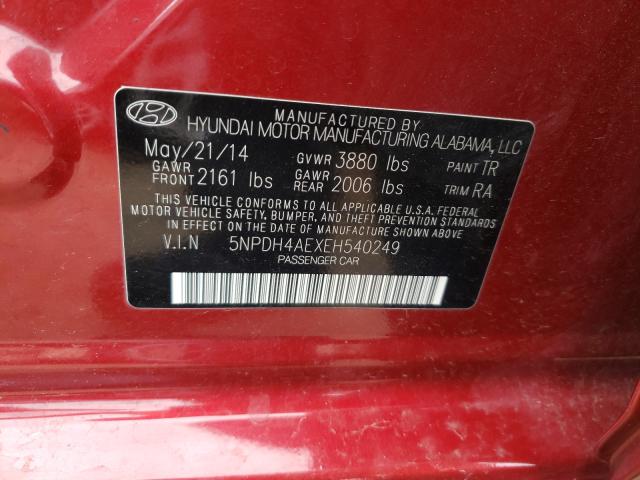 Photo 9 VIN: 5NPDH4AEXEH540249 - HYUNDAI ELANTRA SE 