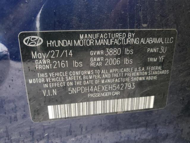 Photo 11 VIN: 5NPDH4AEXEH542793 - HYUNDAI ELANTRA SE 