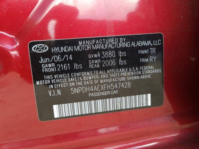 Photo 9 VIN: 5NPDH4AEXFH547428 - HYUNDAI ELANTRA SE 