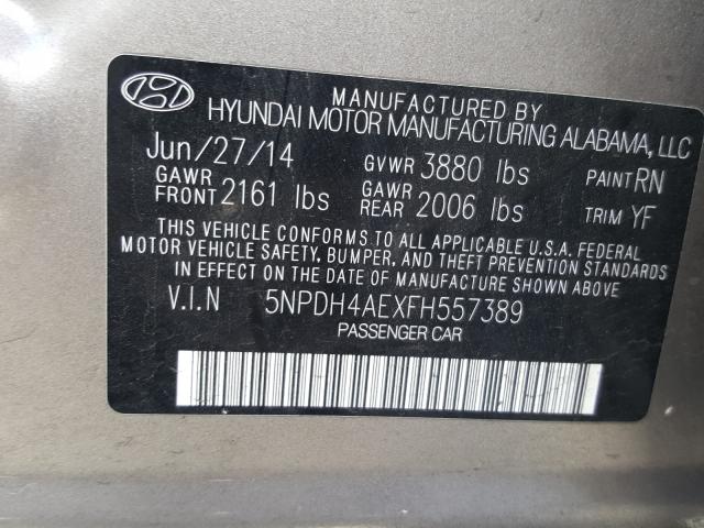 Photo 9 VIN: 5NPDH4AEXFH557389 - HYUNDAI ELANTRA SE 