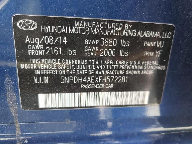 Photo 11 VIN: 5NPDH4AEXFH572281 - HYUNDAI ELANTRA SE 