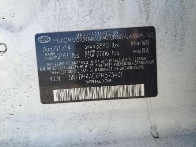 Photo 11 VIN: 5NPDH4AEXFH573401 - HYUNDAI ELANTRA SE 