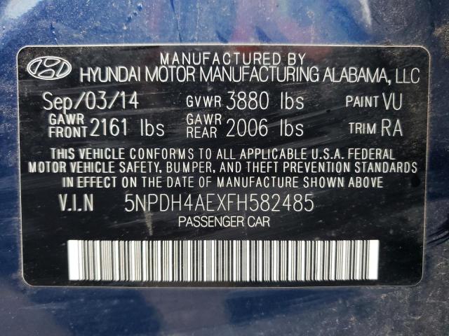 Photo 12 VIN: 5NPDH4AEXFH582485 - HYUNDAI ELANTRA SE 