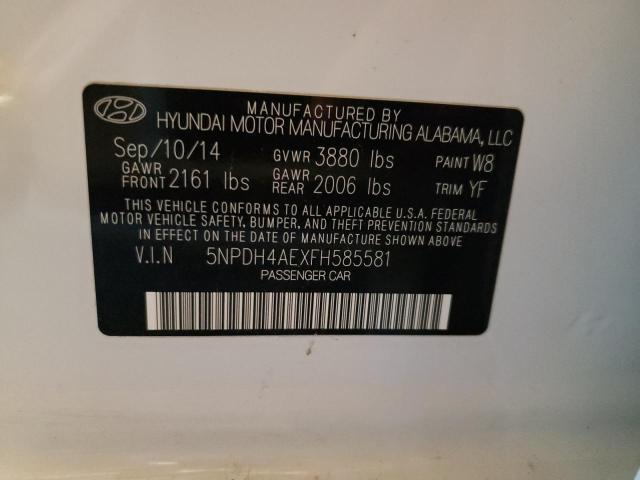 Photo 9 VIN: 5NPDH4AEXFH585581 - HYUNDAI ELANTRA SE 