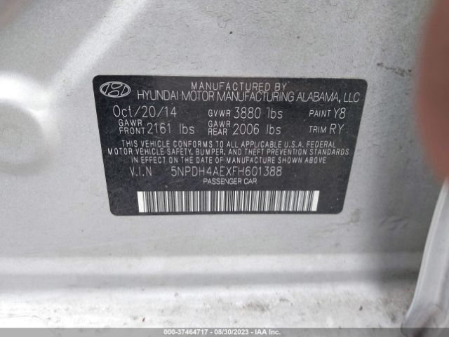 Photo 8 VIN: 5NPDH4AEXFH601388 - HYUNDAI ELANTRA 