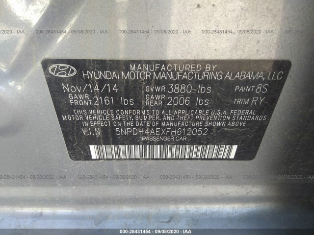 Photo 8 VIN: 5NPDH4AEXFH612052 - HYUNDAI ELANTRA 