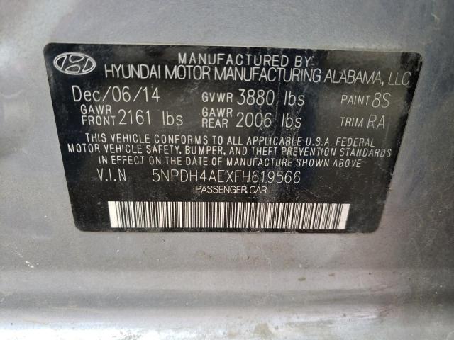 Photo 9 VIN: 5NPDH4AEXFH619566 - HYUNDAI ELANTRA SE 