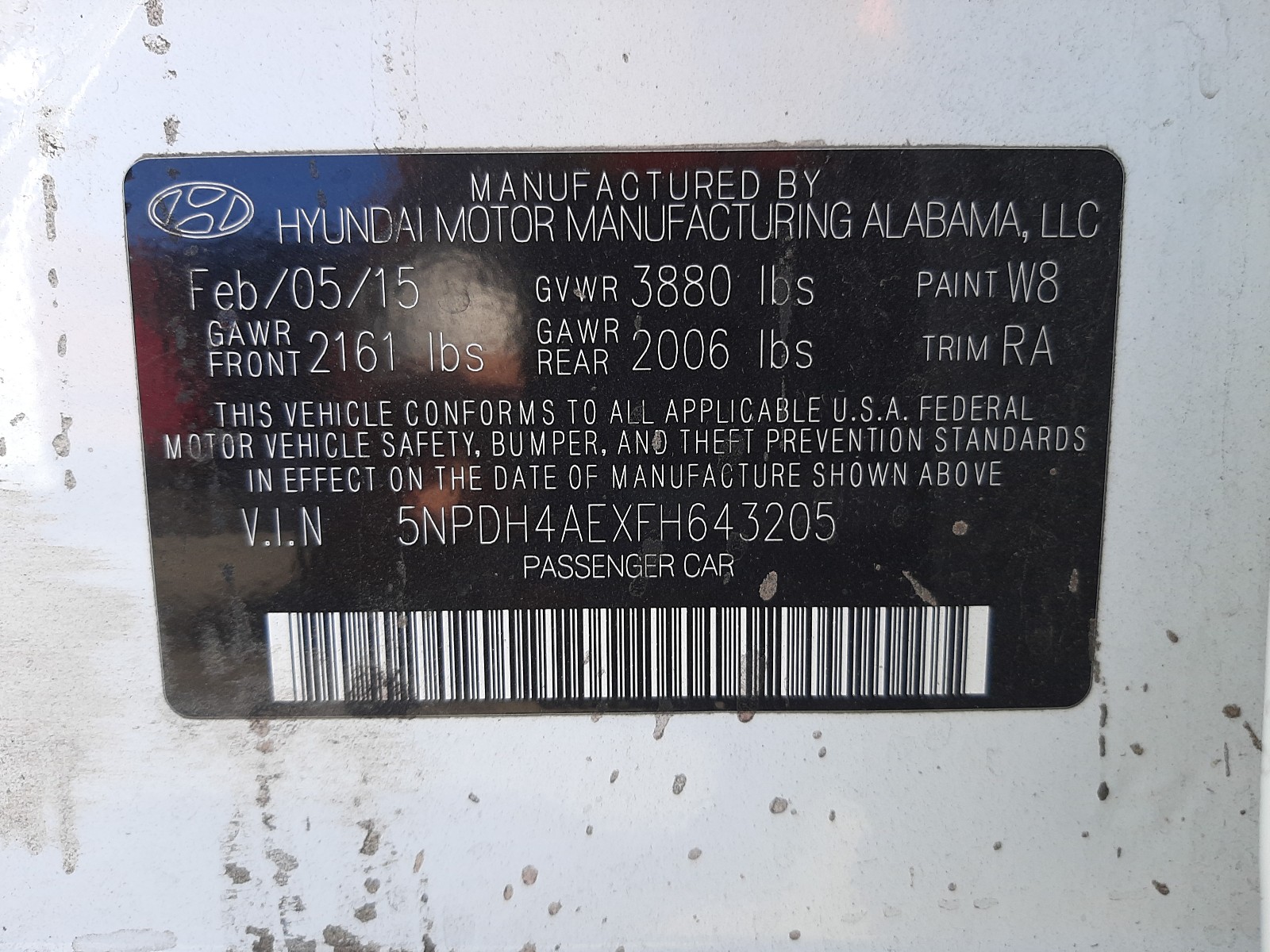 Photo 9 VIN: 5NPDH4AEXFH643205 - HYUNDAI ELANTRA SE 