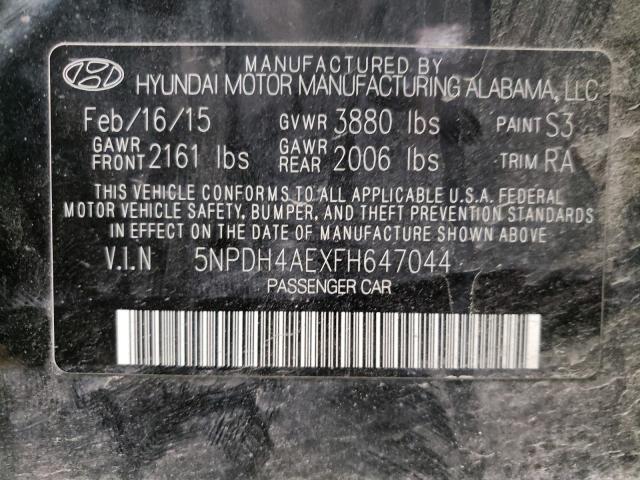 Photo 9 VIN: 5NPDH4AEXFH647044 - HYUNDAI ELANTRA 