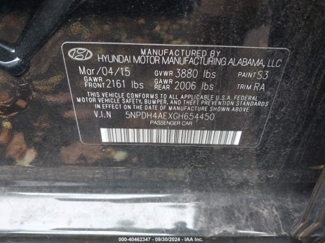 Photo 8 VIN: 5NPDH4AEXGH654450 - HYUNDAI ELANTRA 