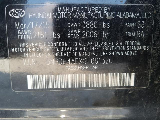 Photo 9 VIN: 5NPDH4AEXGH661320 - HYUNDAI ELANTRA SE 