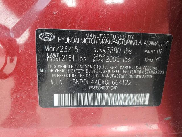 Photo 12 VIN: 5NPDH4AEXGH664122 - HYUNDAI ELANTRA 