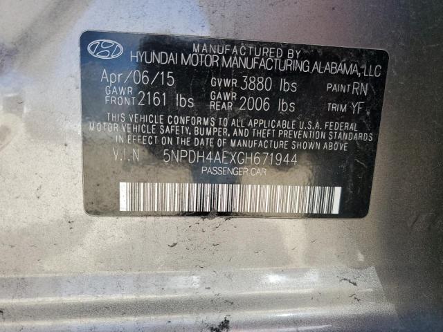 Photo 12 VIN: 5NPDH4AEXGH671944 - HYUNDAI ELANTRA 