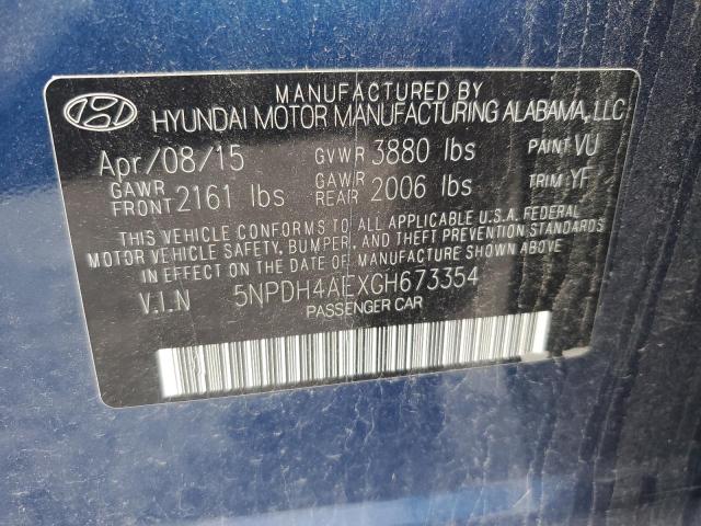 Photo 12 VIN: 5NPDH4AEXGH673354 - HYUNDAI ELANTRA SE 