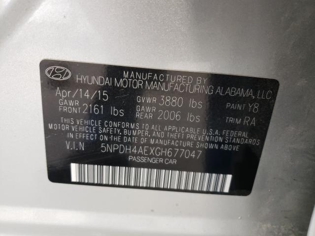 Photo 9 VIN: 5NPDH4AEXGH677047 - HYUNDAI ELANTRA SE 