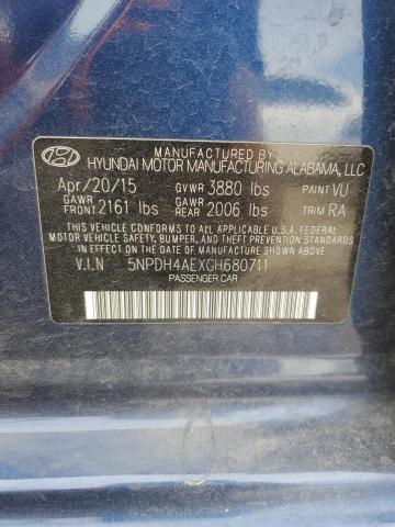 Photo 11 VIN: 5NPDH4AEXGH680711 - HYUNDAI ELANTRA SE 