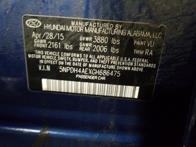 Photo 9 VIN: 5NPDH4AEXGH686475 - HYUNDAI ELANTRA SE 