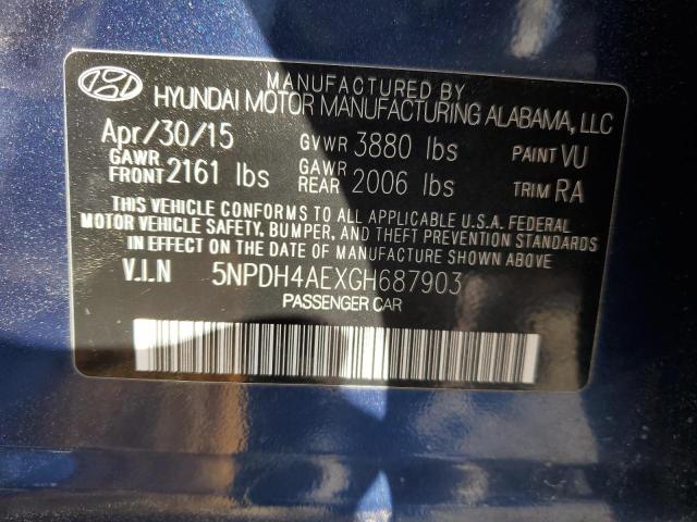 Photo 11 VIN: 5NPDH4AEXGH687903 - HYUNDAI ELANTRA 