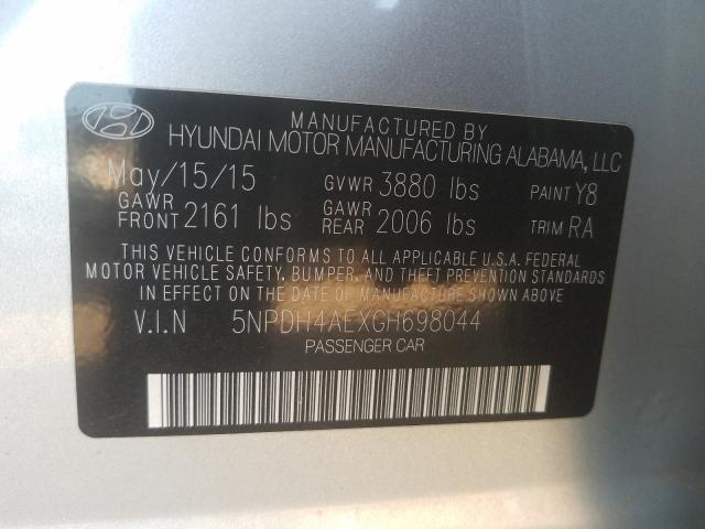 Photo 9 VIN: 5NPDH4AEXGH698044 - HYUNDAI ELANTRA 