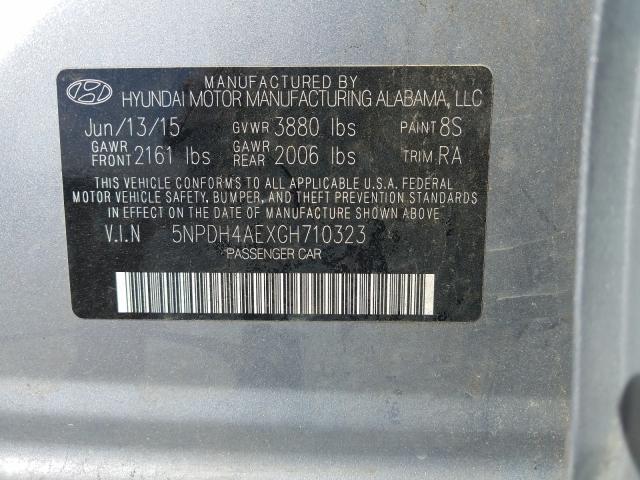 Photo 9 VIN: 5NPDH4AEXGH710323 - HYUNDAI ELANTRA SE 