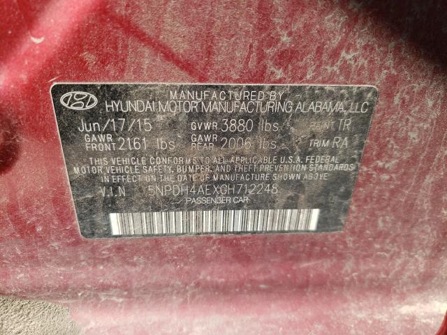 Photo 9 VIN: 5NPDH4AEXGH712248 - HYUNDAI ELANTRA SE 