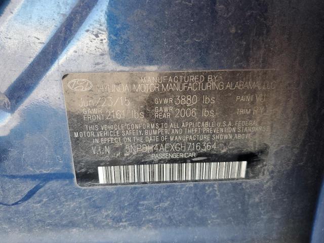 Photo 9 VIN: 5NPDH4AEXGH716364 - HYUNDAI ELANTRA SE 