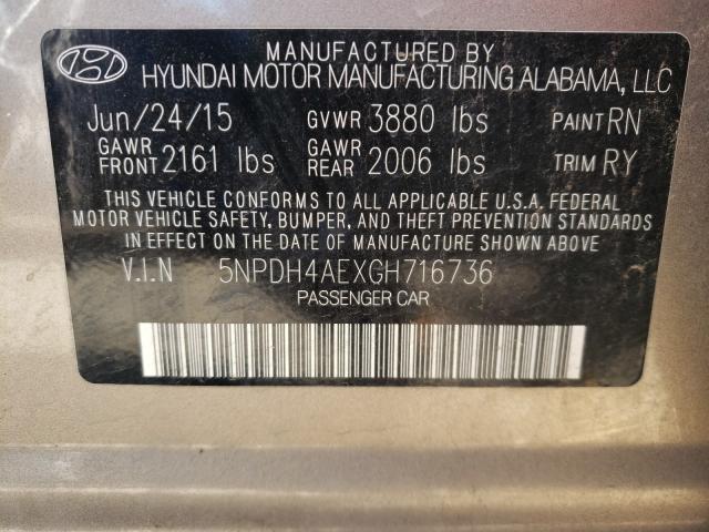 Photo 9 VIN: 5NPDH4AEXGH716736 - HYUNDAI ELANTRA SE 